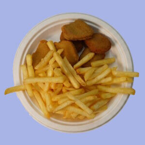 Pommes mit Nuggets